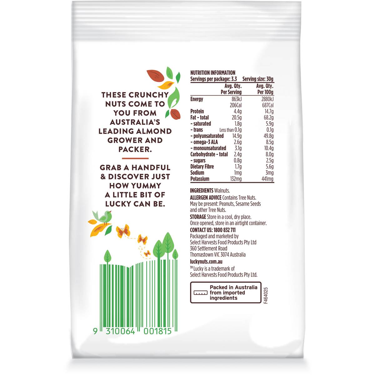 Lucky Natural Golden Walnuts 100g Woolworths