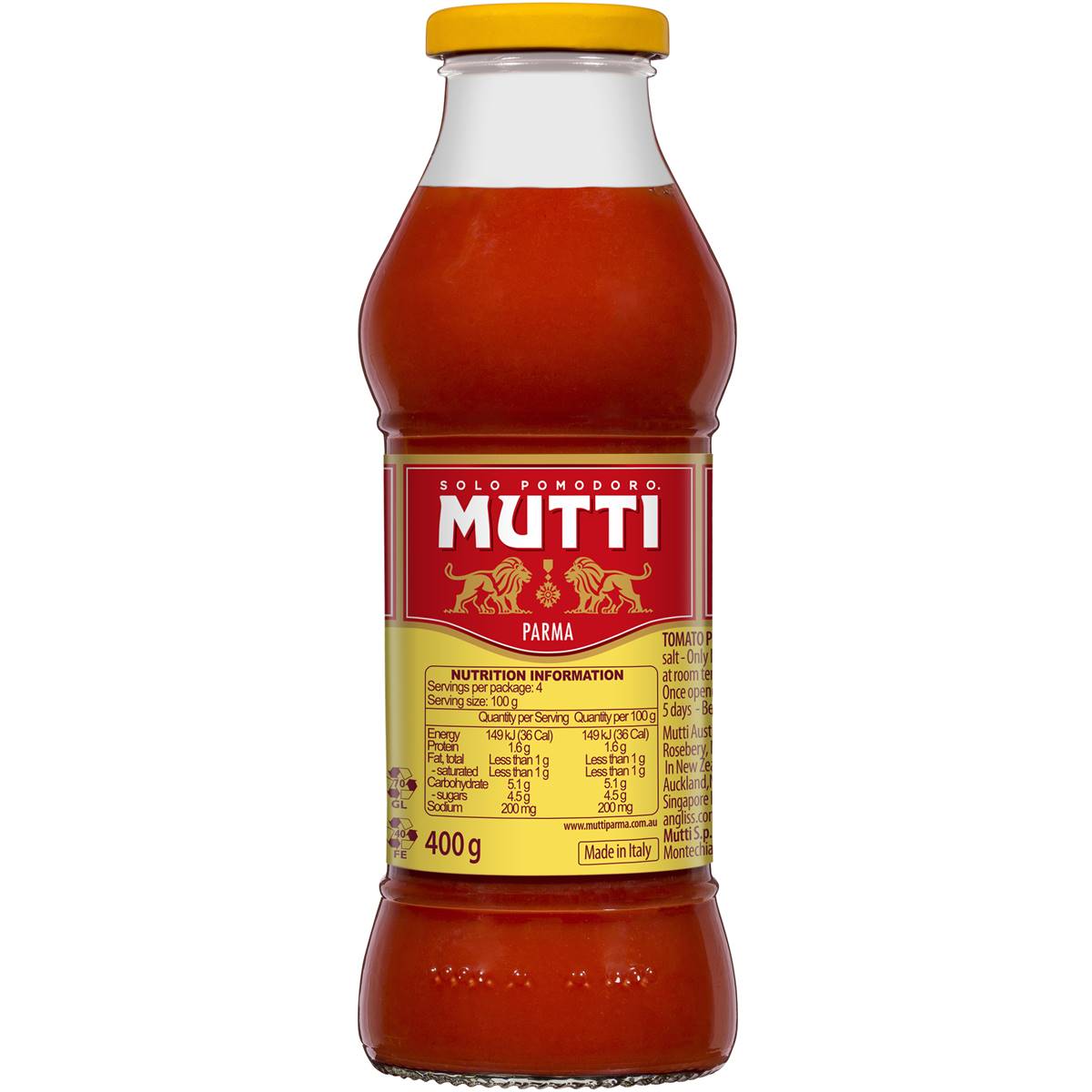 Mutti Passata Tomato Puree 400g | Woolworths