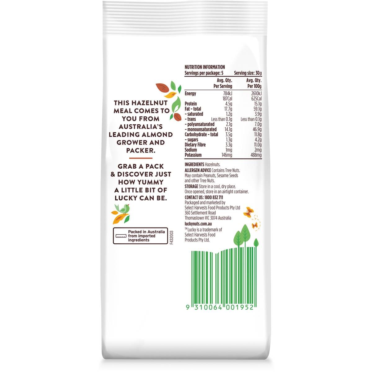 Lucky Hazelnut Meal 150g Woolworths