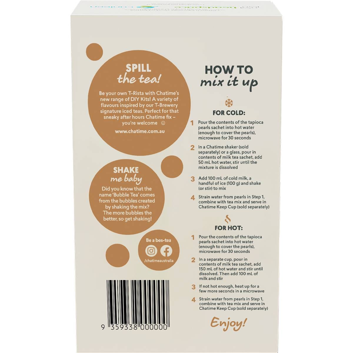 Chatime Bubble Milk Tea Kit 4 Pack Woolworths