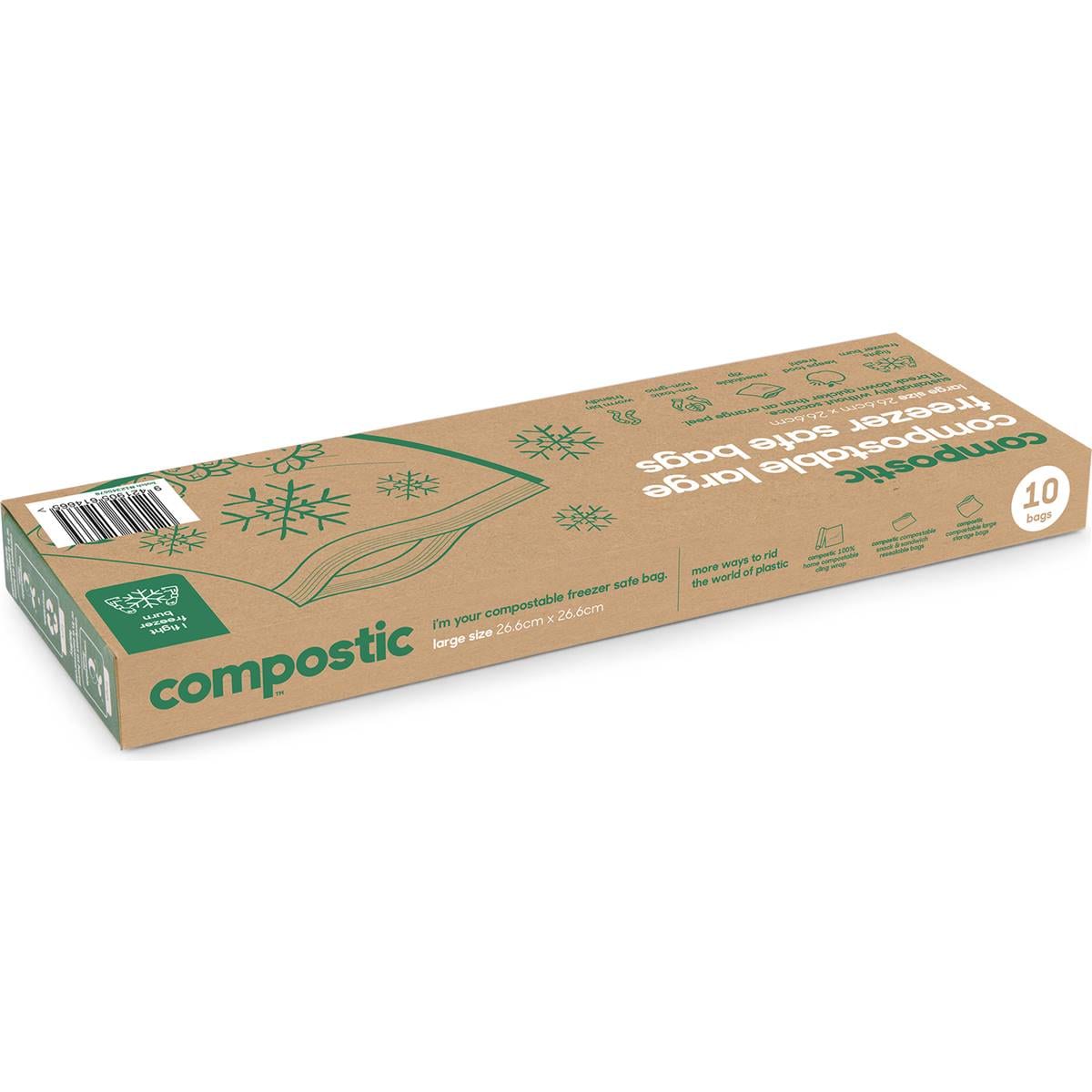 Compostic Compostable Large Freezer Safe Bags 10 Pack Woolworths