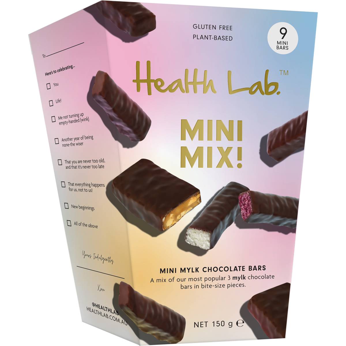 Health Lab Mini Mix Mylk Chocolate Bars 150g Woolworths