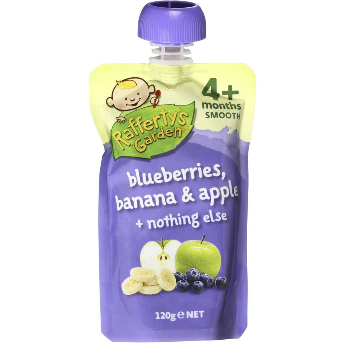 Rafferty's Garden Food 4 Months+ Blueberries, Banana & Apple 120g