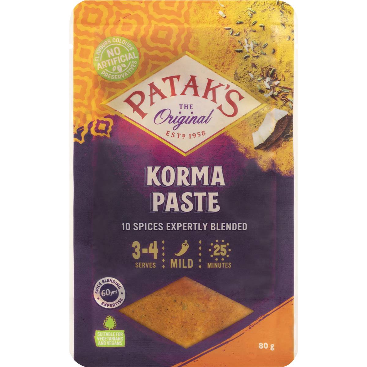 Patak's Korma Paste Sachet 80g | Woolworths