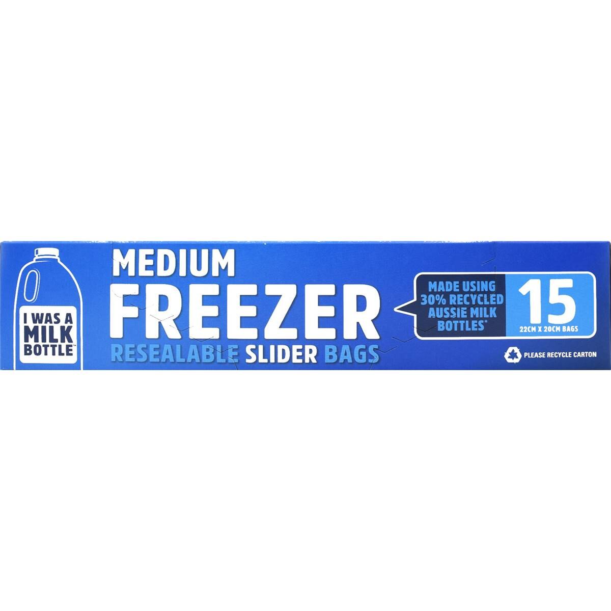 I Was A Milk Bottle Medium Freezer Resealable Slider Bags 15 Pack