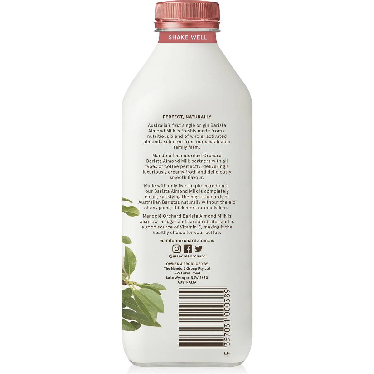 Mandole Orchard Barista Activated Almond Milk 1l Woolworths