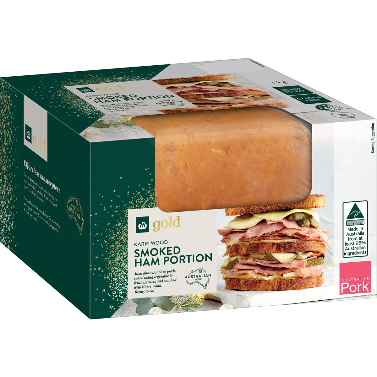 Woolworths Gold Smoked Ham Portion 1kg Woolworths