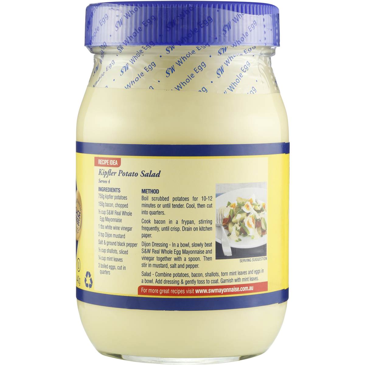 S&w Mayonnaise Whole Egg 440g Woolworths