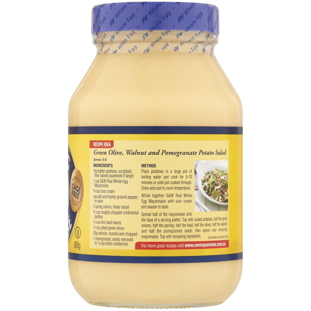 S&w Mayonnaise Whole Egg 880g Woolworths