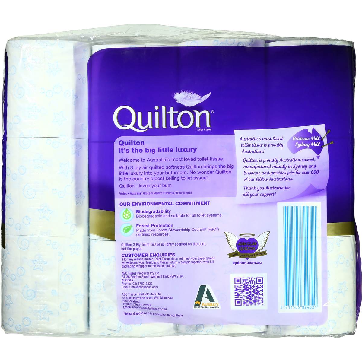 Quilton Toilet Tissue Aqua 190ss 24pk Woolworths
