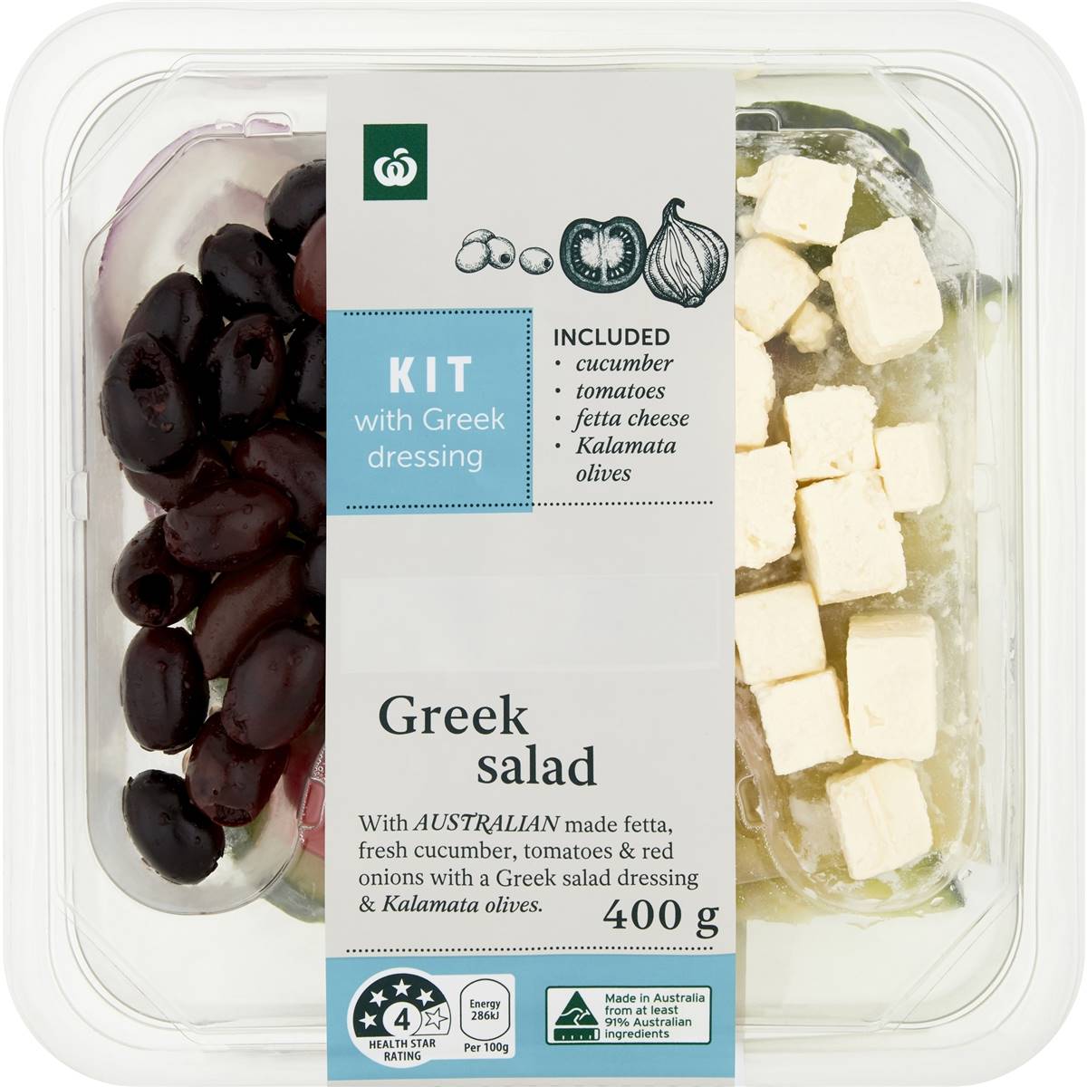 Woolworths Greek Salad Kit With Greek Dressing 400g | Woolworths