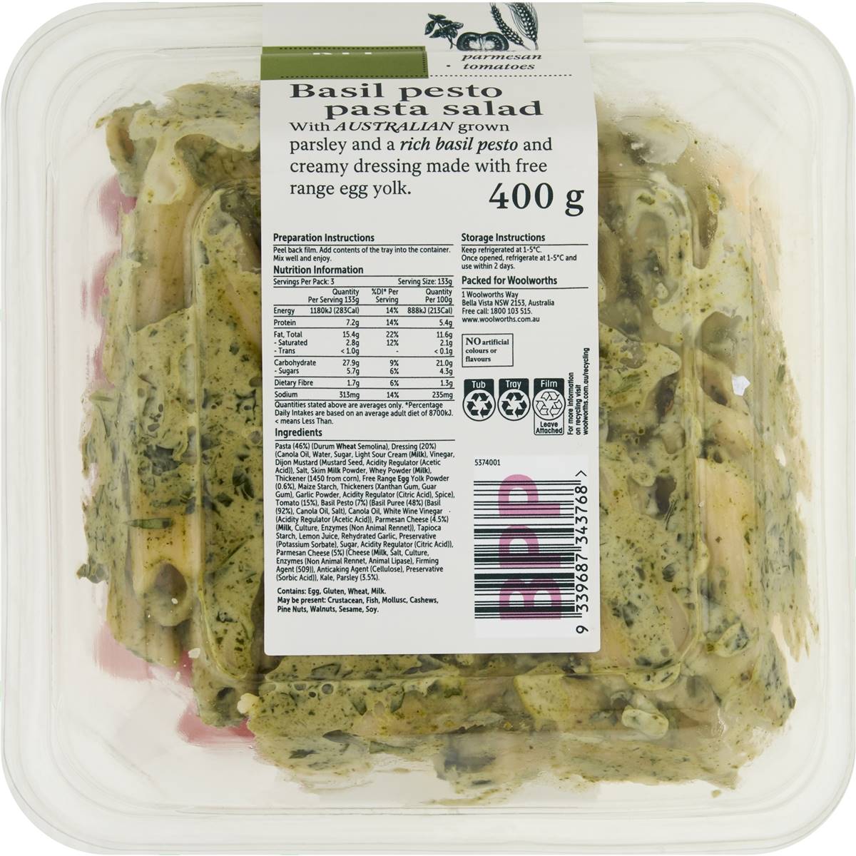Woolworths Basil Pesto Pasta Salad Kit 400g Woolworths