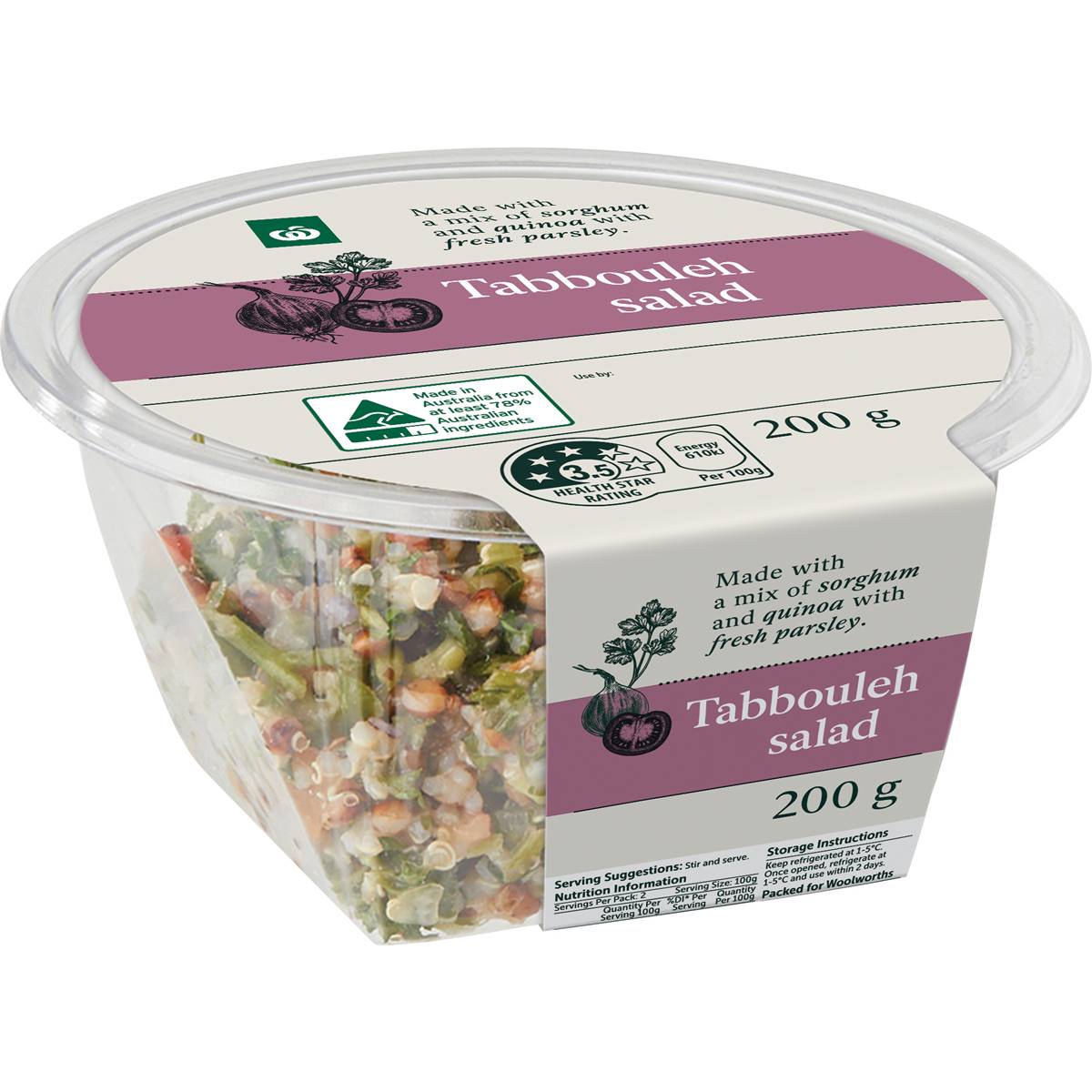 Woolworths Tabbouleh Salad 200g Woolworths