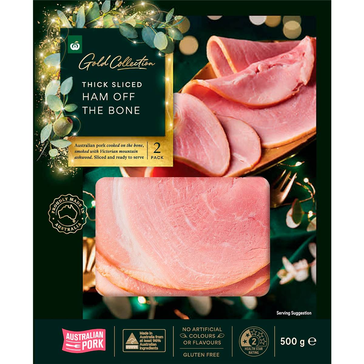 Woolworths Gold Woodsmoked Sliced Ham 500g Woolworths