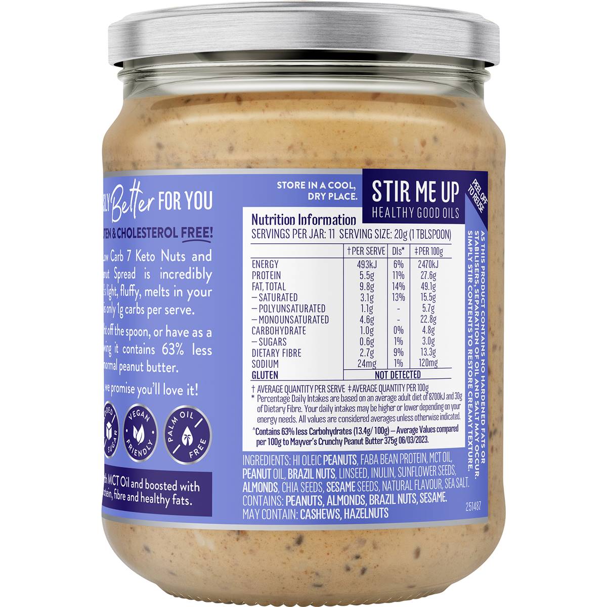 Mayver's Low Carb Protein Keto 7 Nuts & Seeds Spread 220g Woolworths