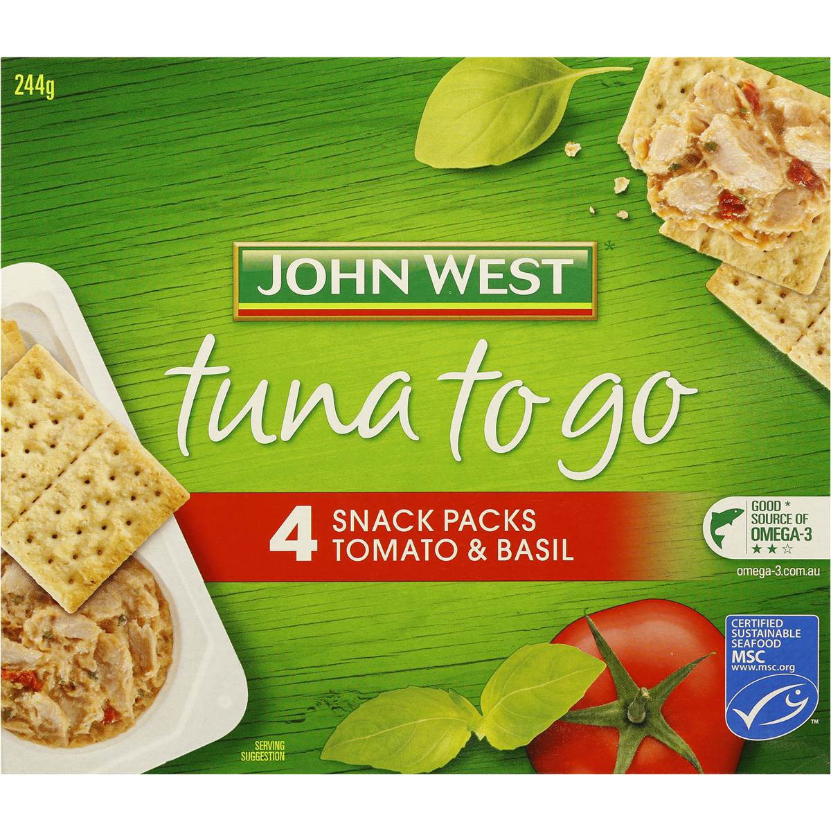 John West Tuna To Go Tomato And Basil 244g Woolworths