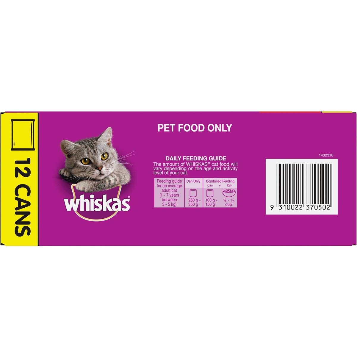 Whiskas Adult Cat Food Meat Selection Loaf 12 X 400g Woolworths