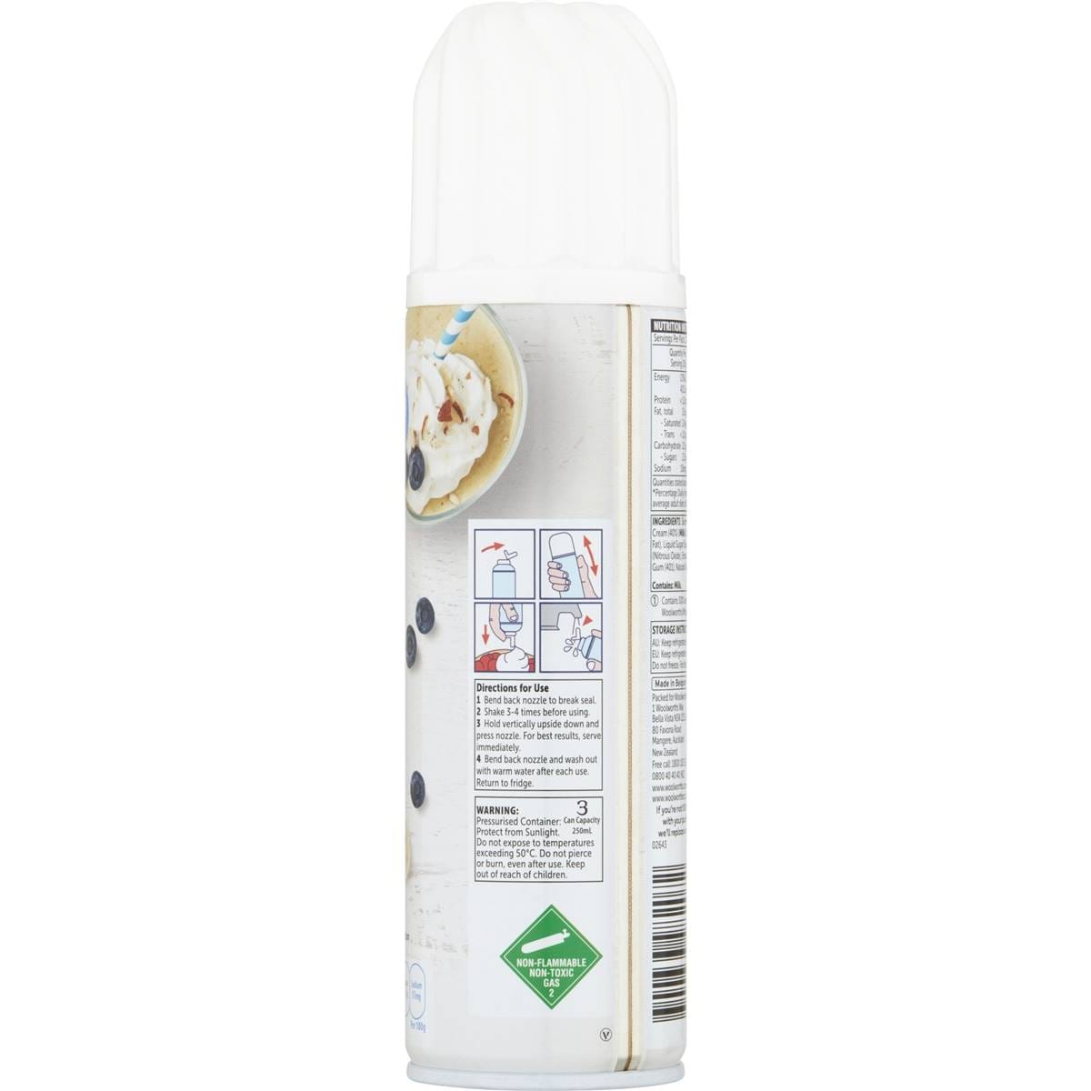 Woolworths Light Whipped Cream 250g Woolworths