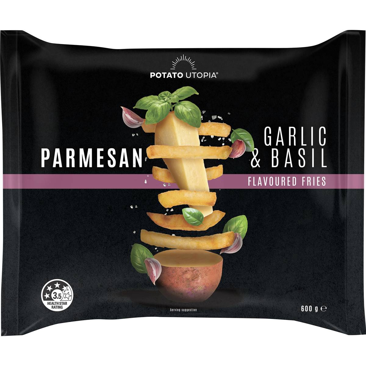 Potato Utopia Parmesan Garlic & Basil Flavoured Fries 600g Woolworths