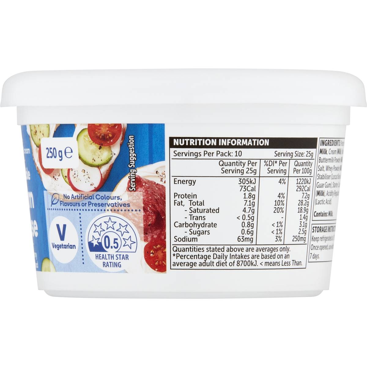 Woolworths Cream Cheese 250g 