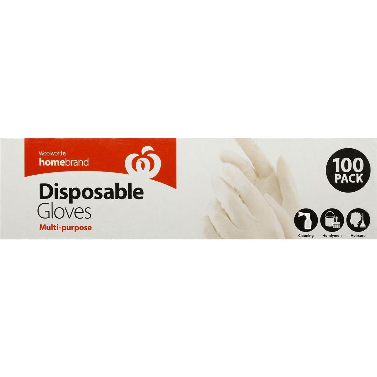 Homebrand Gloves Disposable Lightly Powdered 100pk Woolworths