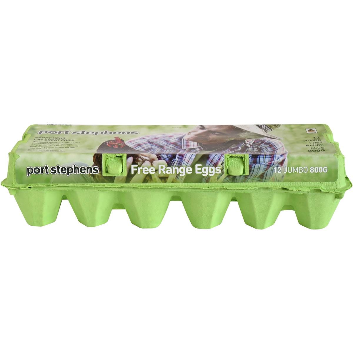 Port Stephens 12 Jumbo Free Range Eggs 800g Woolworths
