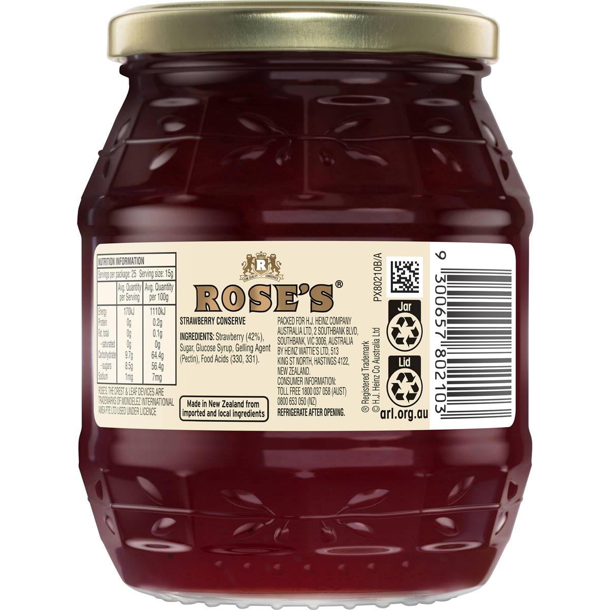 Rose's Strawberry Conserve 375g Woolworths
