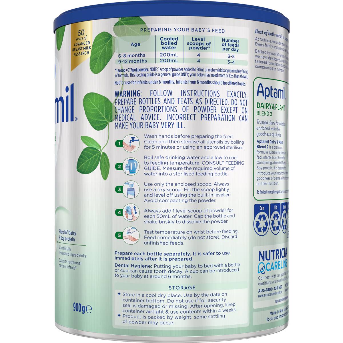 Aptamil Dairy & Plant Baby Formula From 6-12 Months 900g | Woolworths