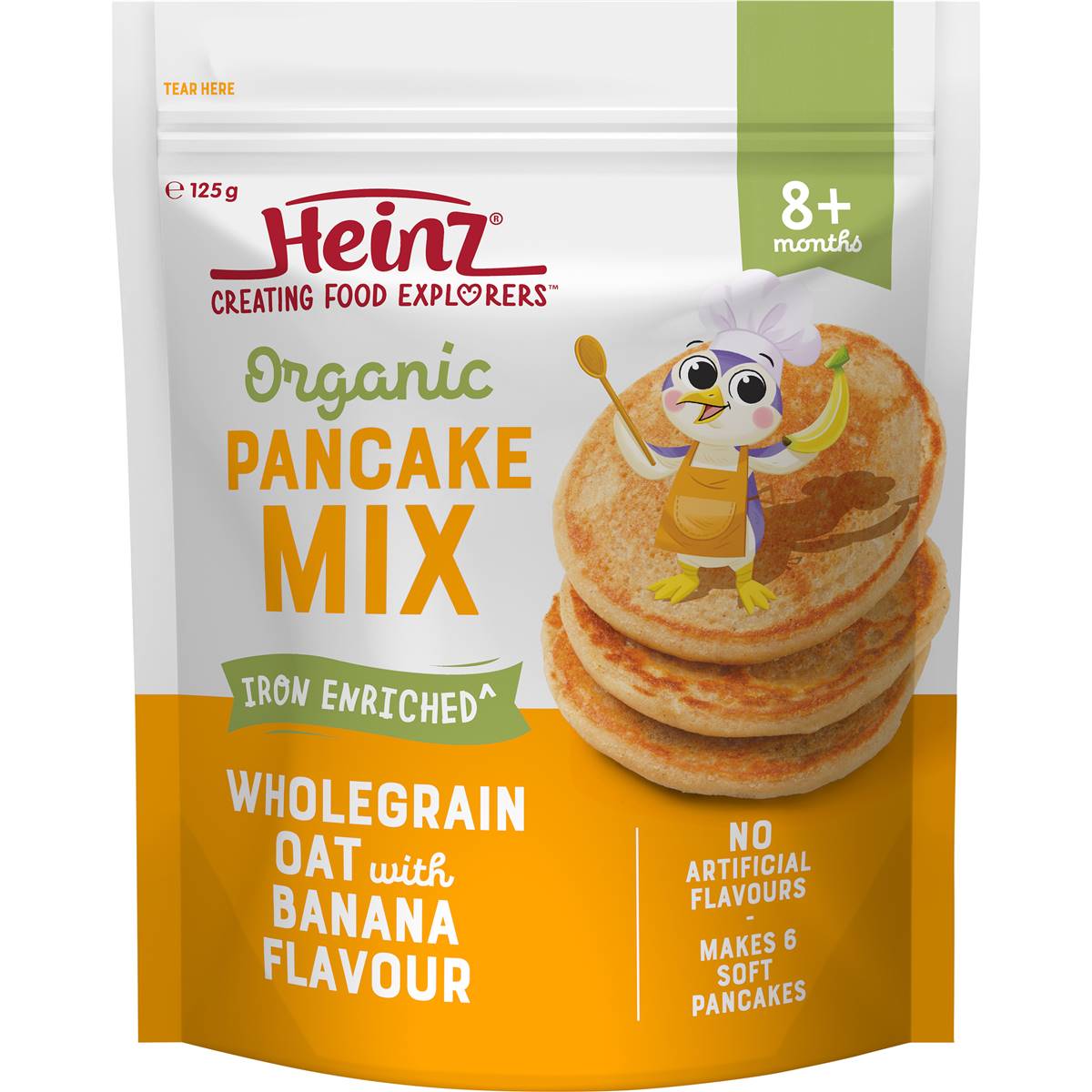 Heinz Organic Pancake Mix Wholegrain Oat Banana Flavour 125g | Woolworths