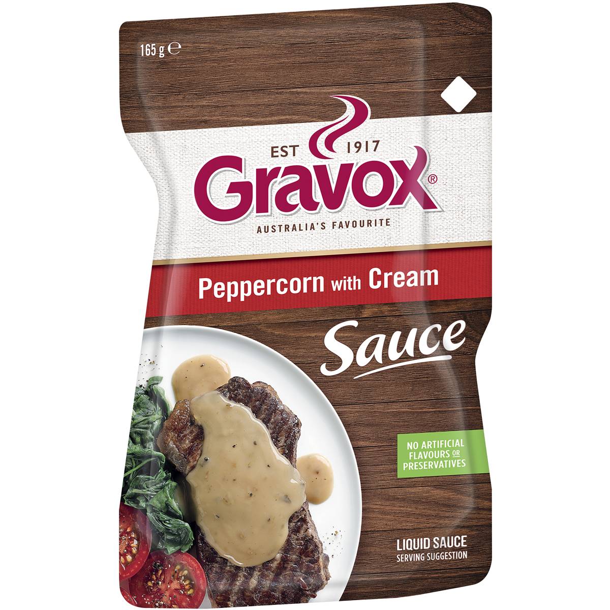 Gravox Peppercorn With Cream Sauce Liquid Pouch 165g Woolworths