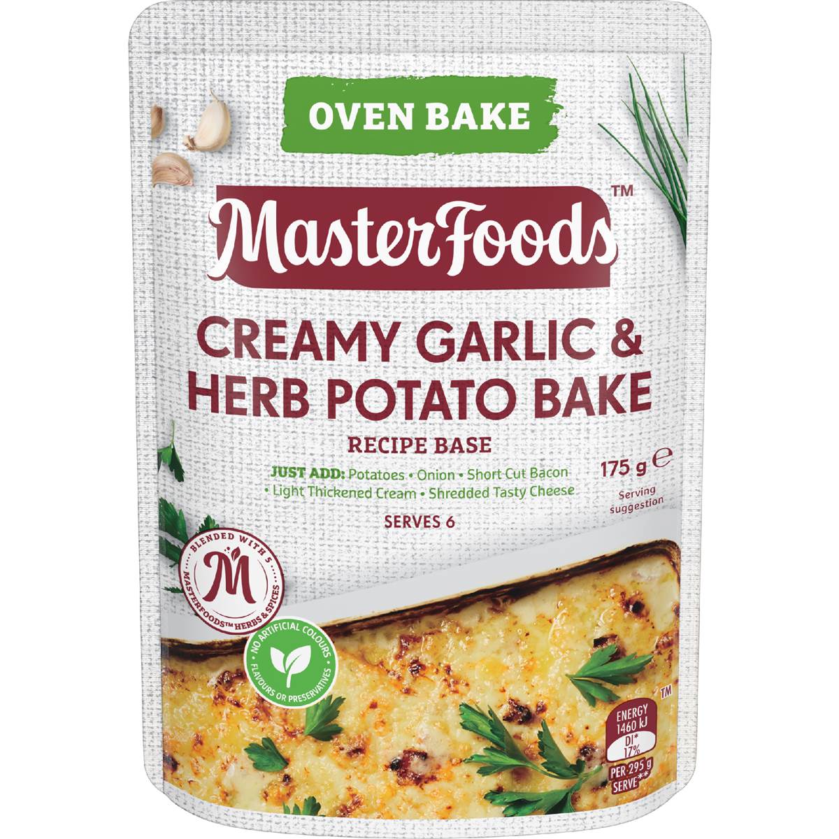 Masterfoods Creamy Herb Garlic Potato Bake 175g Woolworths