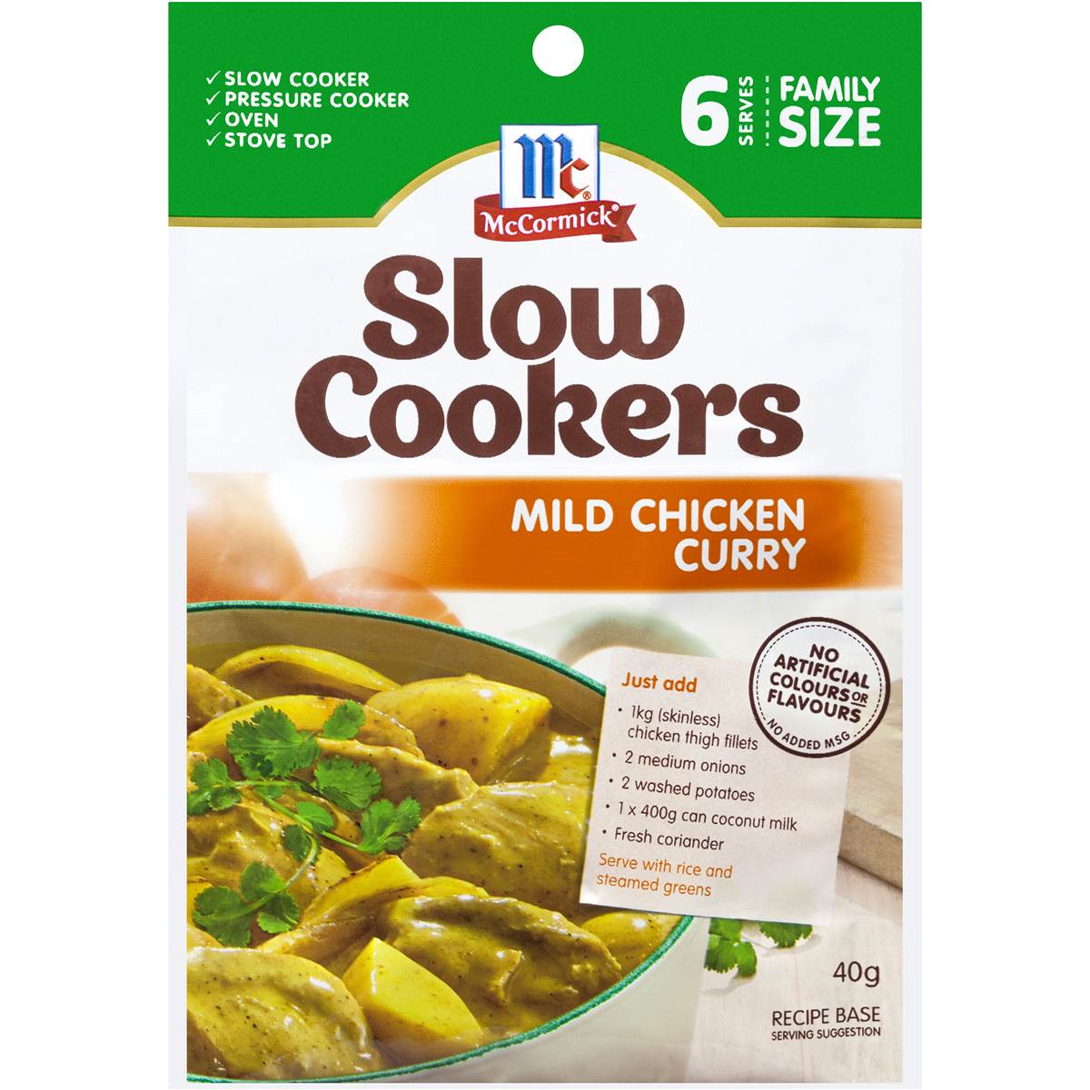 Mccormicks Slow Cookers Mild Chicken Curry 40g Woolworths