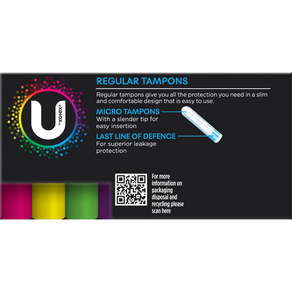 U By Kotex Tampons Regular Regular Bulk 32 Pack Woolworths