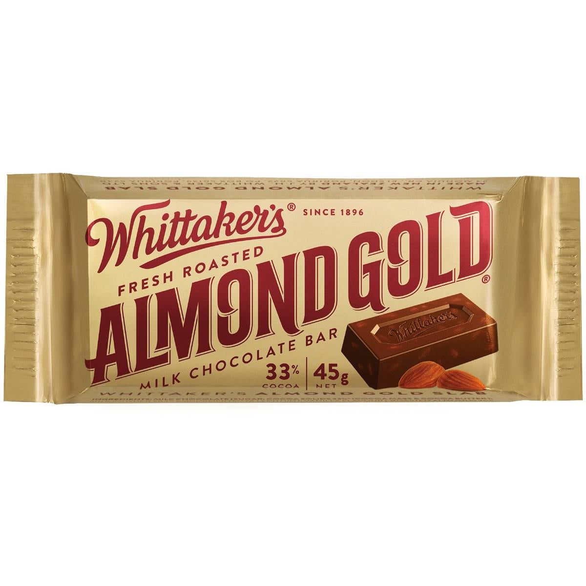Whittaker's Almond Gold Slab 45g Woolworths
