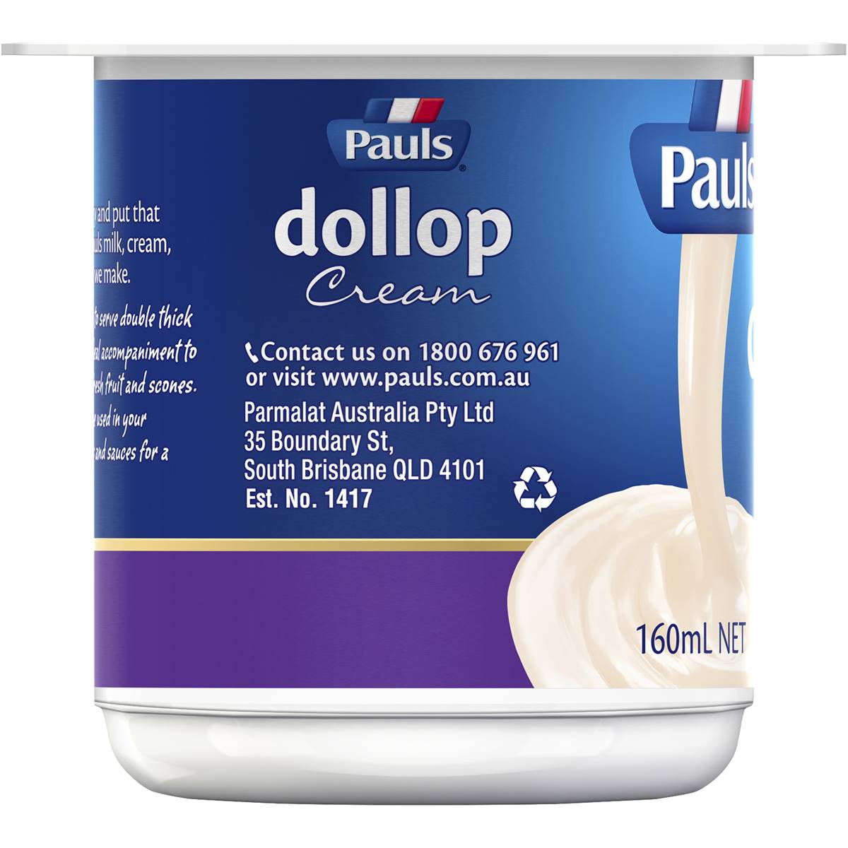 Pauls Thickened Cream Dollop (2pk X 160ml) 320ml Woolworths