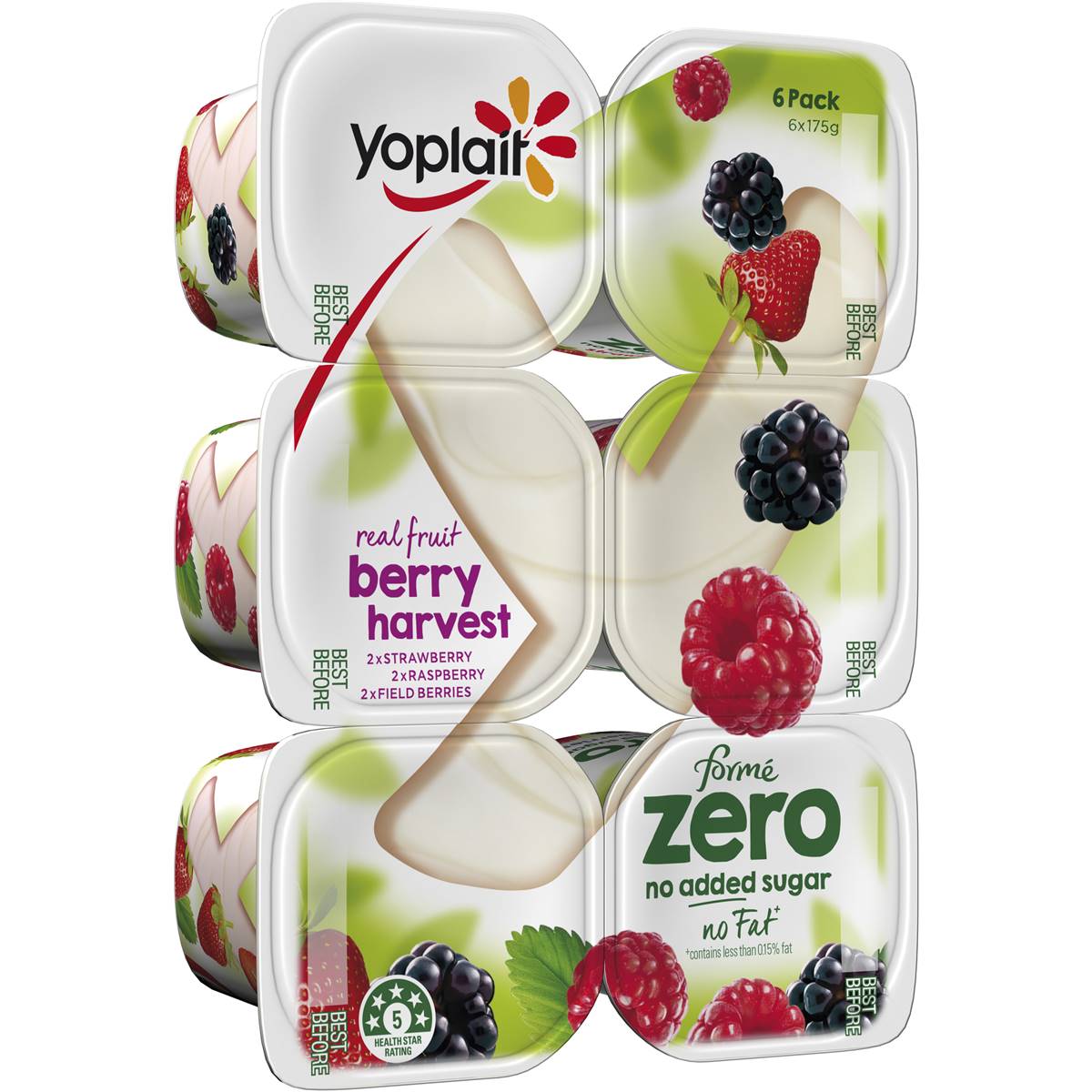 Yoplait Forme Zero Berry Harvest Yoghurt 6x175g Woolworths