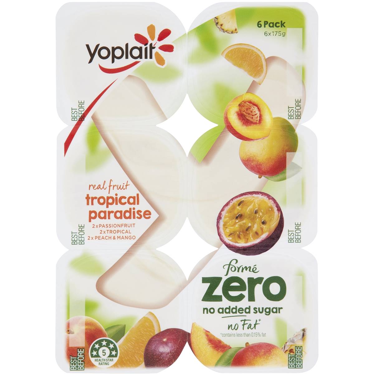 Yoplait Forme Zero Tropical Paradise Yoghurt 6x175g Woolworths