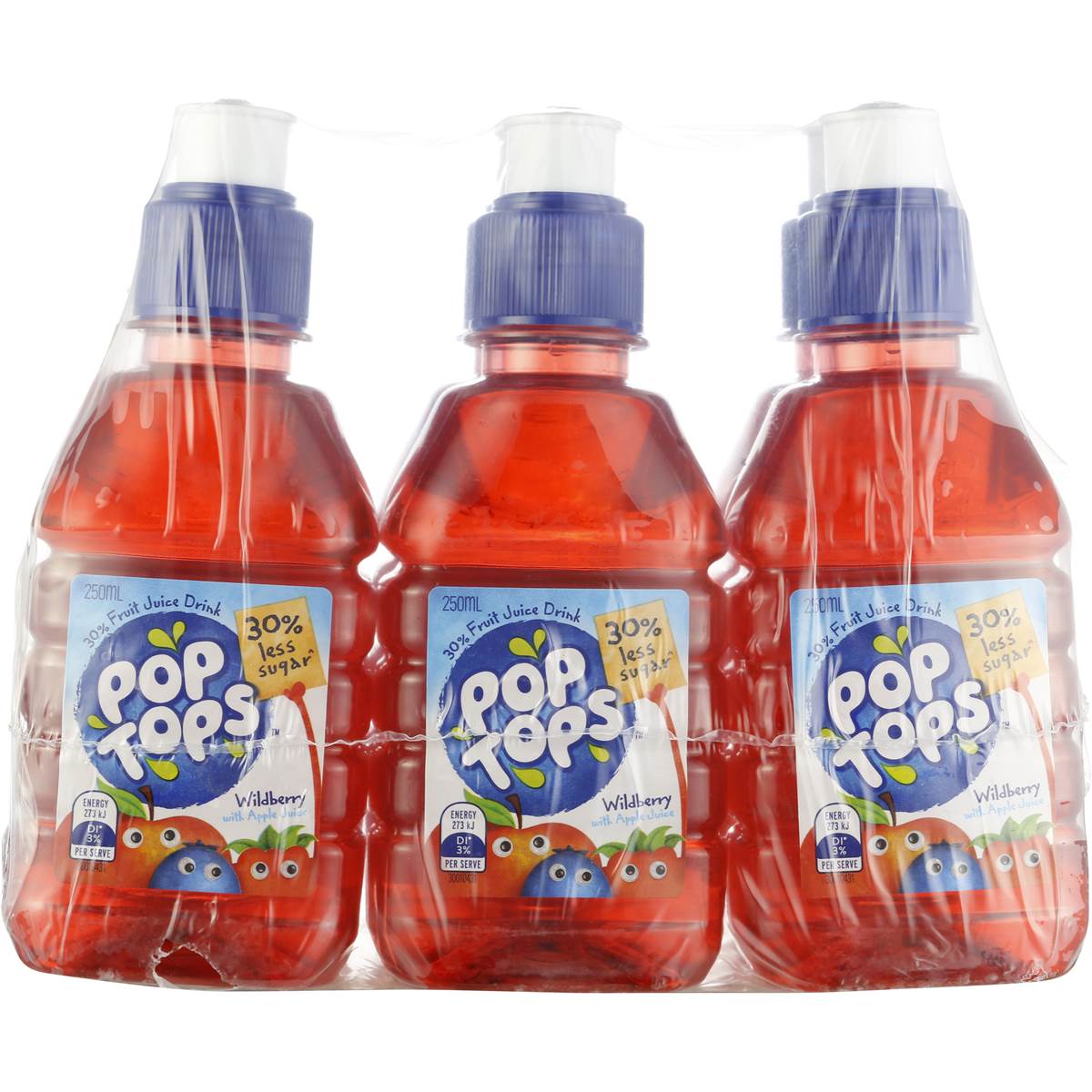 Pop Tops Wildberry Fruit Drink Multipack 6x250ml Woolworths