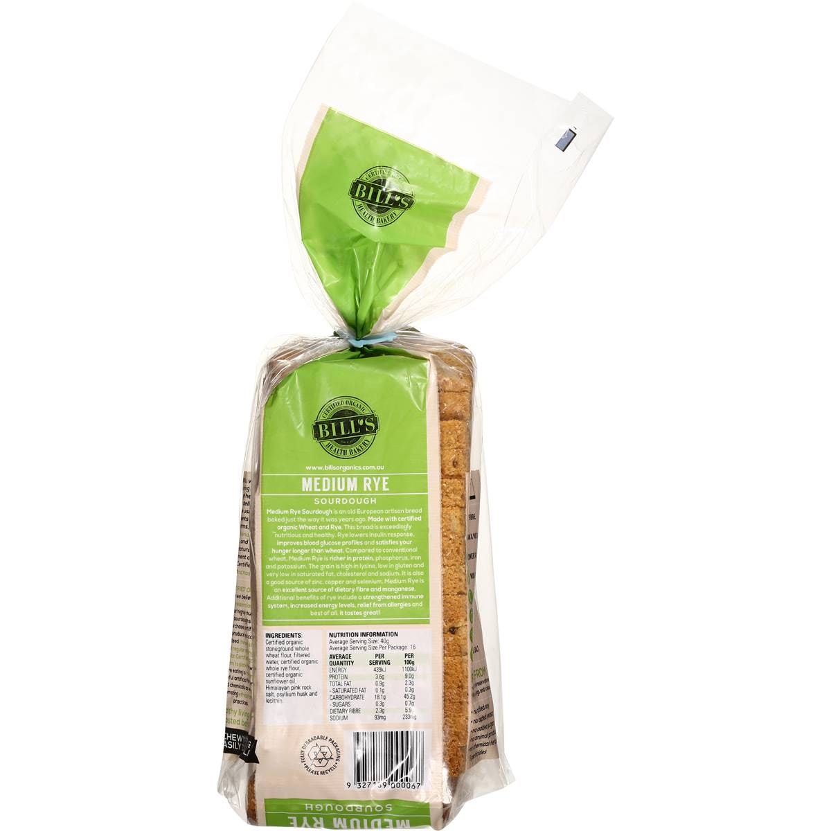 Bill's Healthy Bakery Medium Rye Sourdough 620g Woolworths
