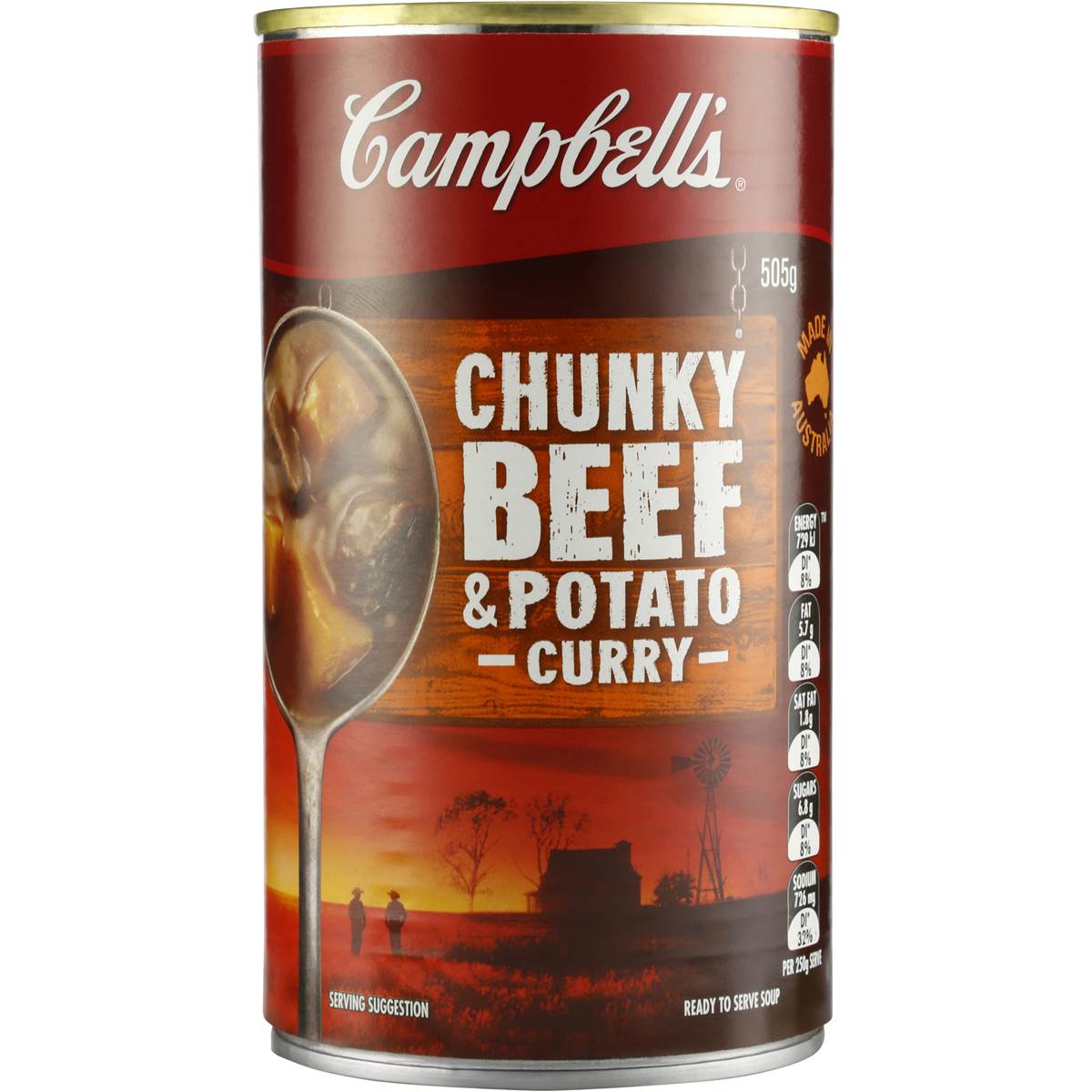Campbell's Chunky Canned Soup Beef & Potato Curry 505g Woolworths