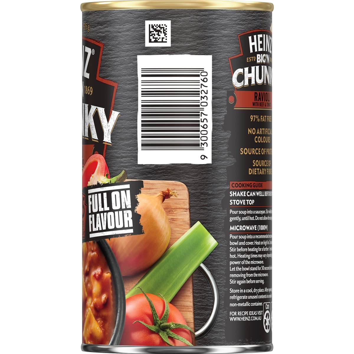 Heinz Big N Chunky Ravioli With Beef & Tomato Canned Meal 535g Woolworths