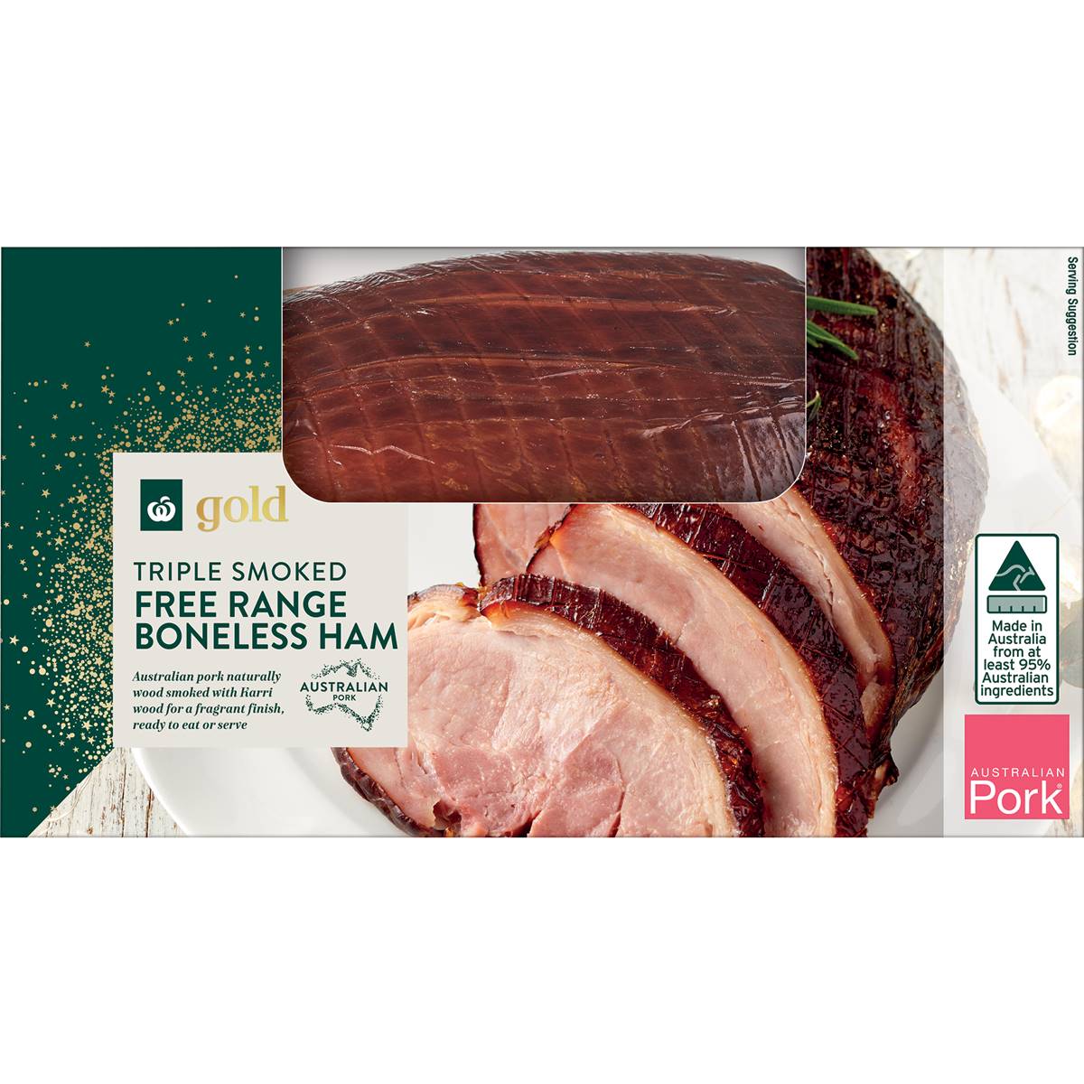 Woolworths Gold Triple Smoked Free Range Boneless Ham 3.9kg 5.5kg