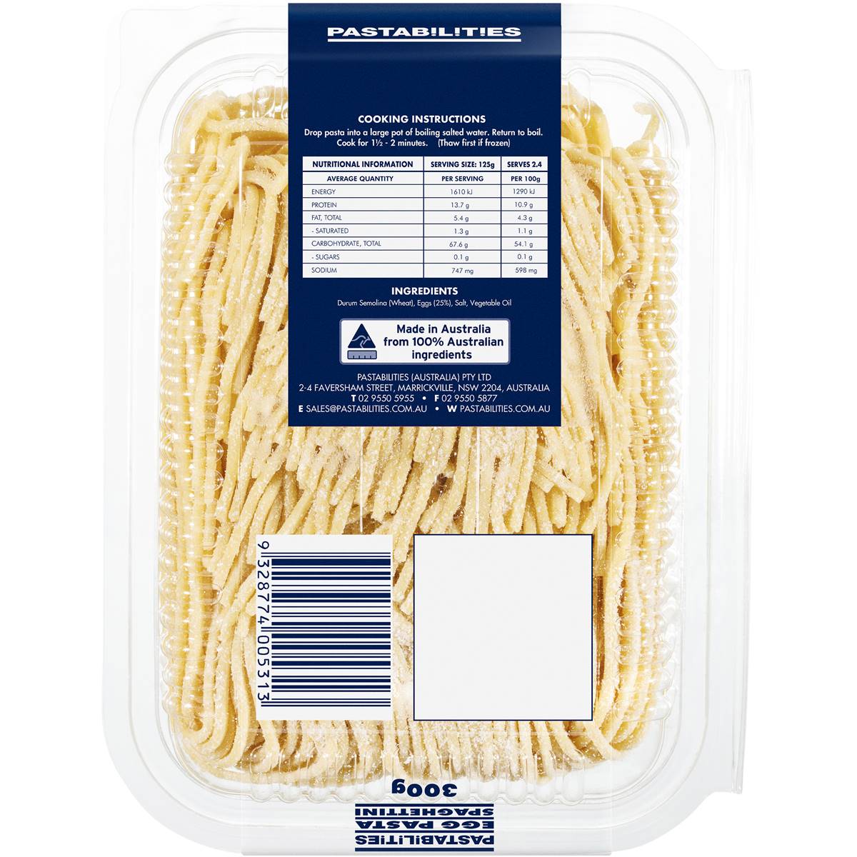 Pastabilities Egg Pasta Spaghettini 300g Woolworths