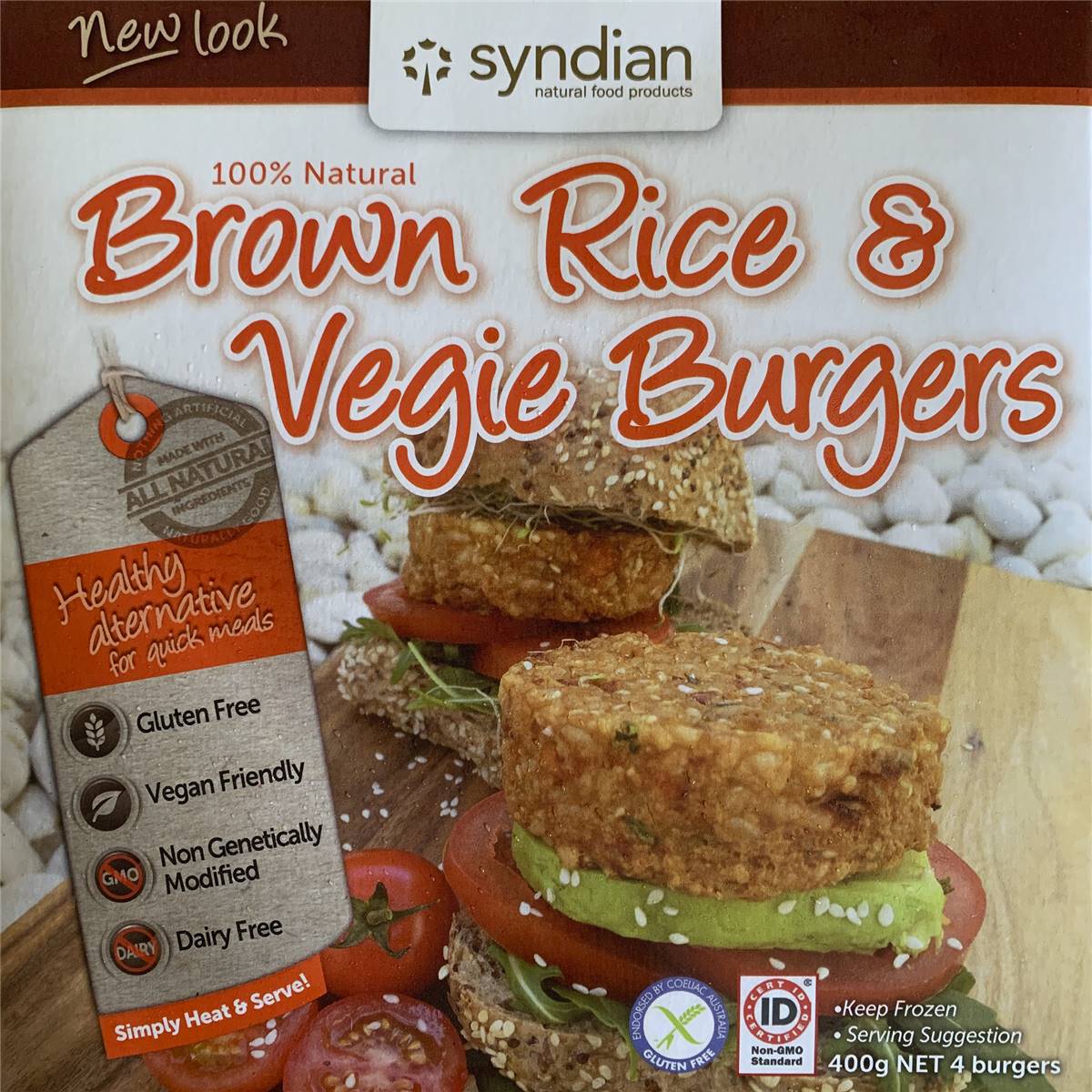 Syndian Gluten Free Burgers Brown Rice & Vegetable