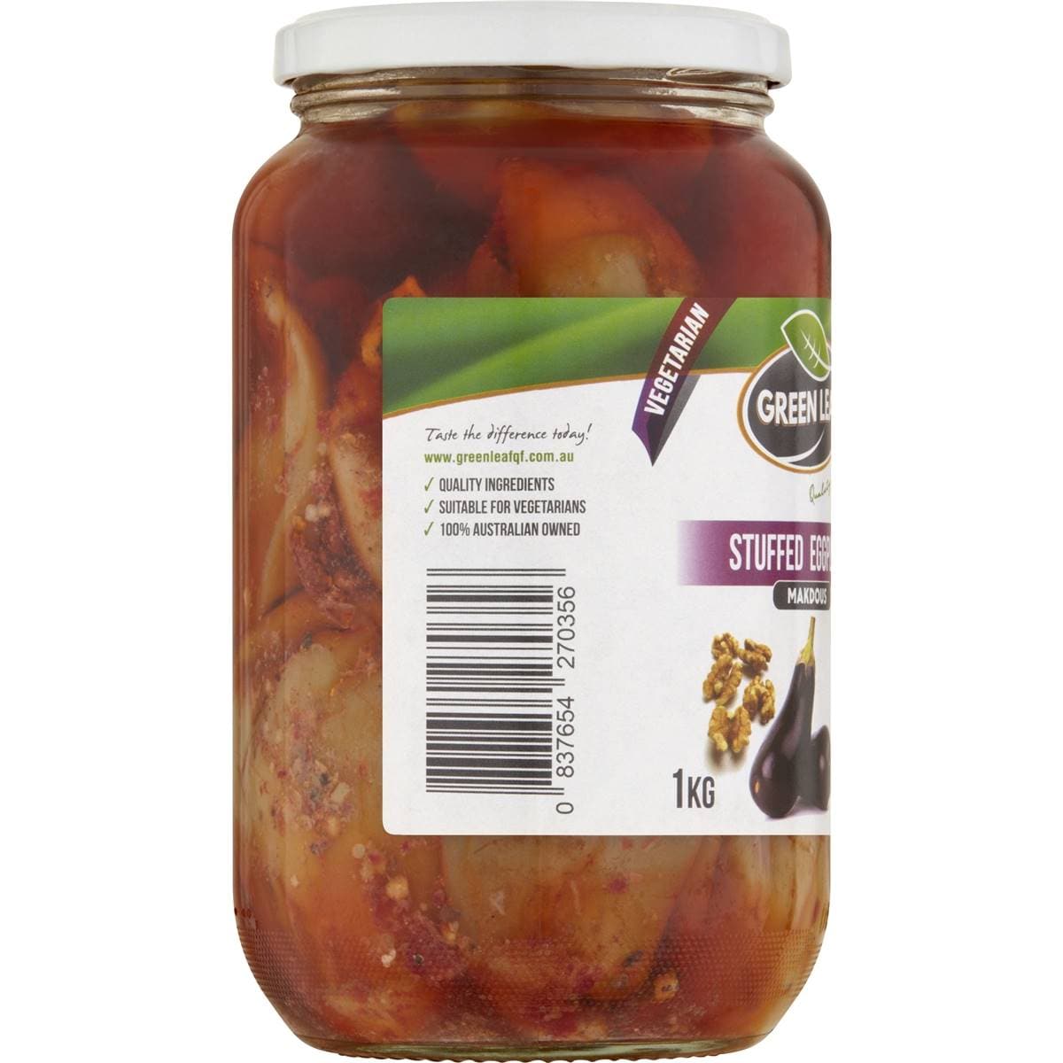 Green Leaf Stuffed Eggplant Makdous 1kg Woolworths