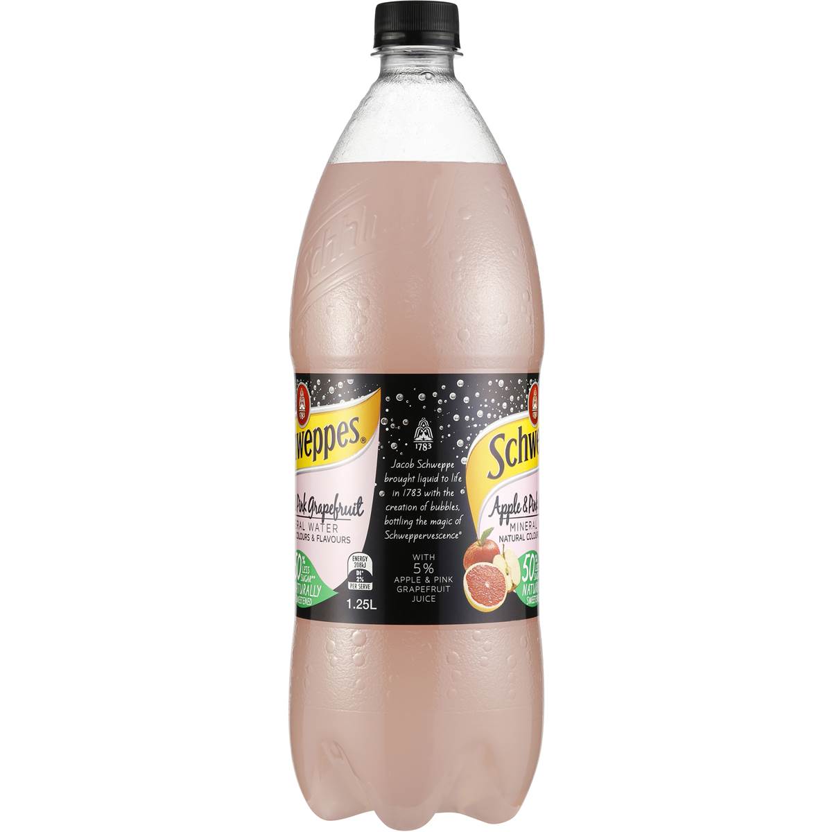 Schweppes Apple & Pink Grapefruit Mineral Water 1.25l Woolworths