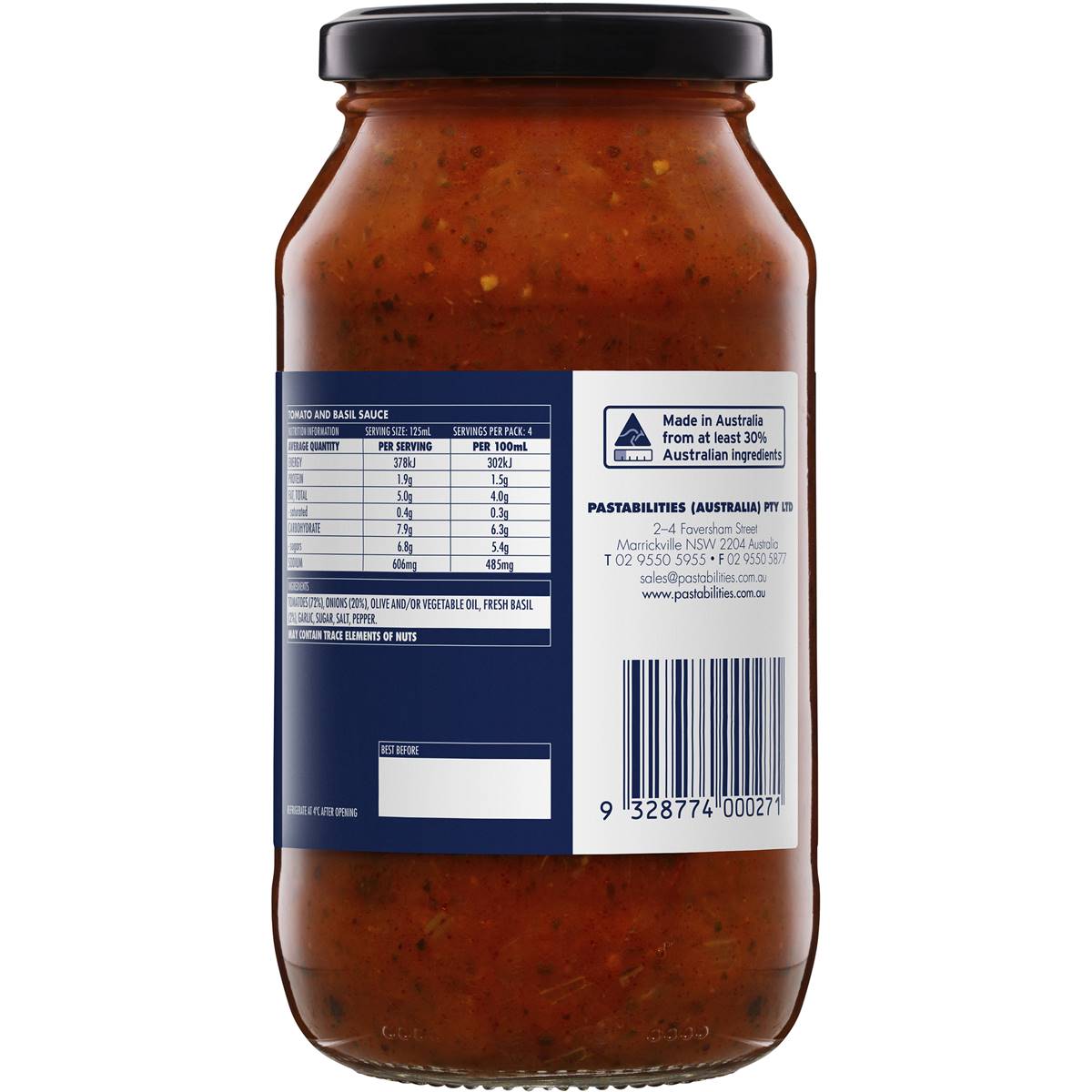 Pastabilities Tomato & Basil Sauce 500ml Woolworths