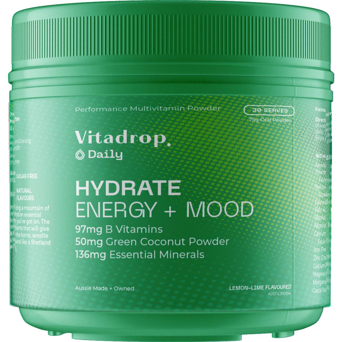 Vitadrop Daily Energy+ Mood Lemonlime Tub 75g Woolworths