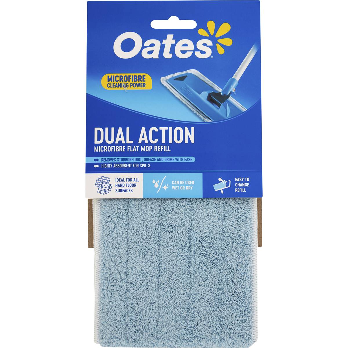 Oates Dual Action Microfibre Flat Mop Refill Each Woolworths