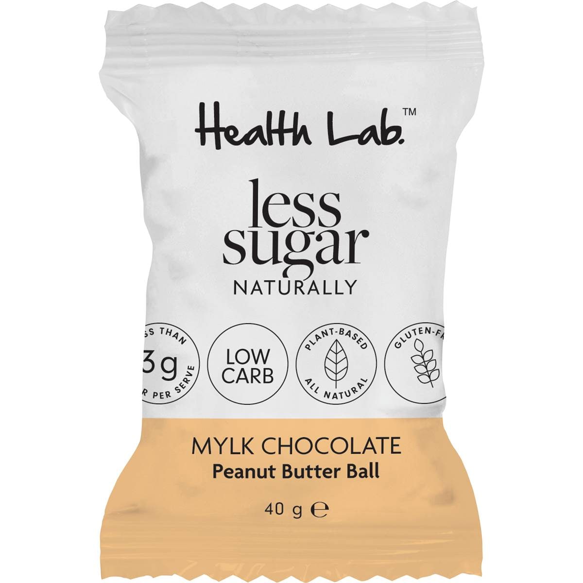 Health Lab Mylk Chocolate Peanut Butter Ball Less Sugar 40g Woolworths